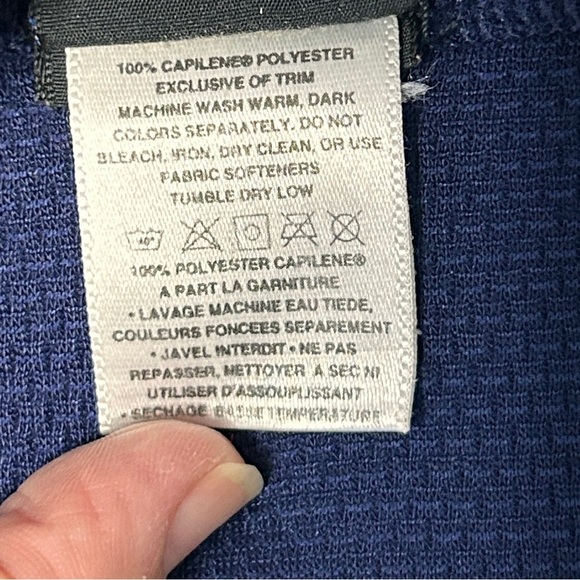 Patagonia Men’s Size Large Capilene Navy 1/4 zip lightweight pullover Hiking - Picture 6 of 11